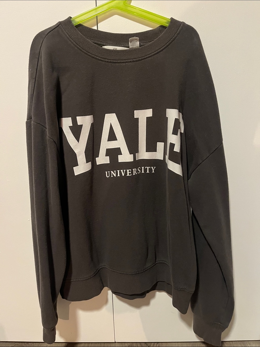 H&M Black Crewneck Sweatshirt with White YALE Print